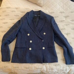 Ralph Lauren Polo Navy Blazer with Cream Stripes